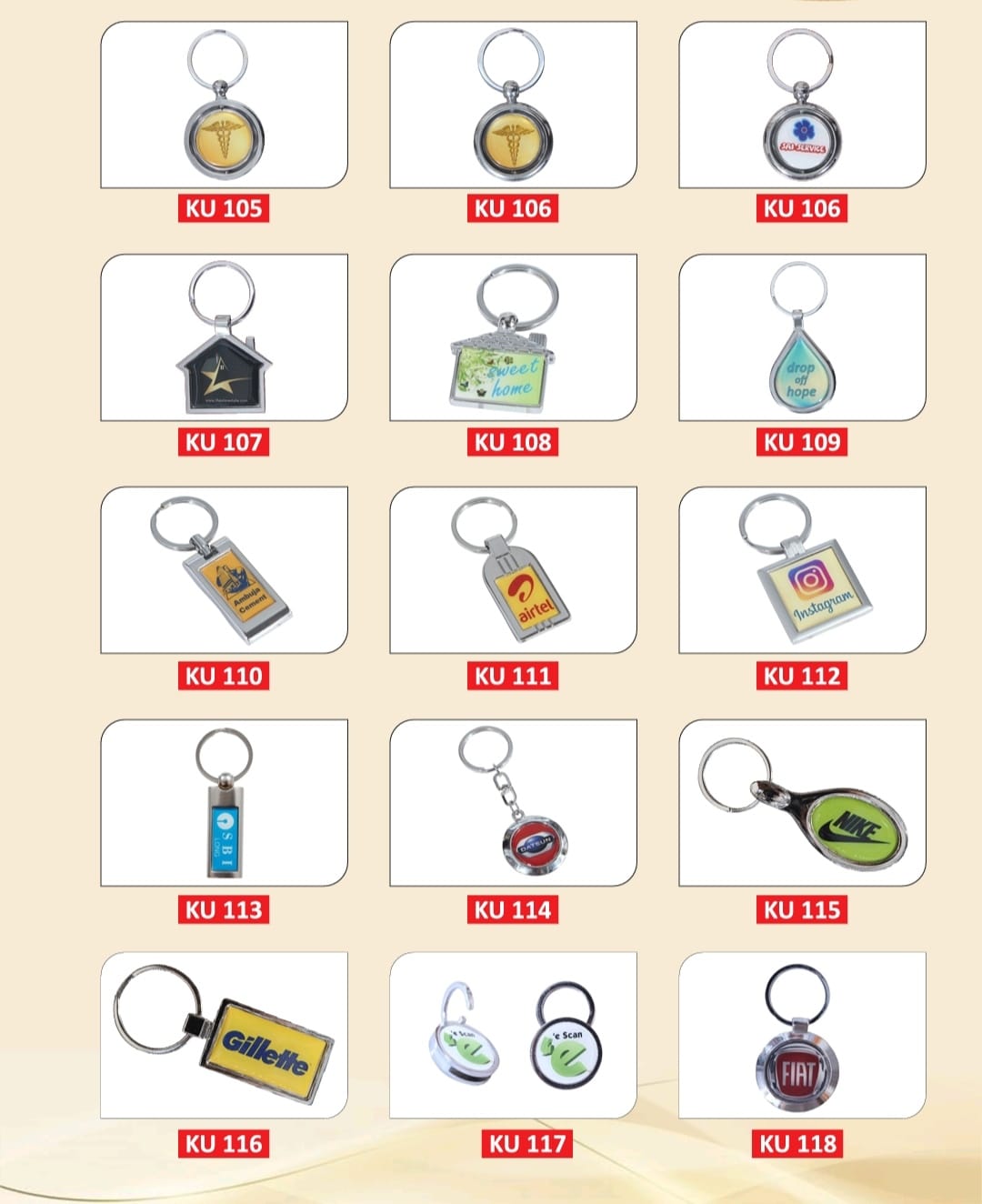 metal table top keychain